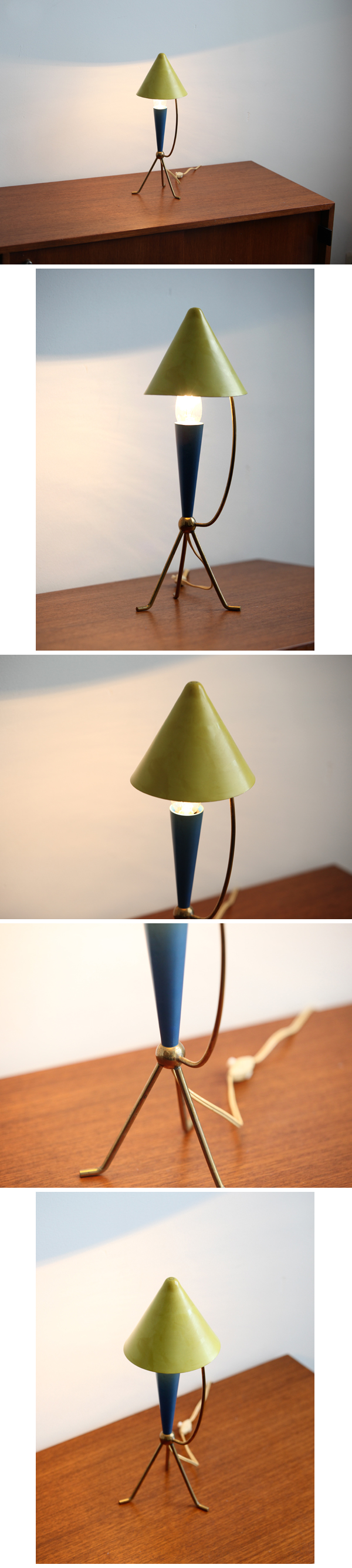 Decorative, 50s, rocket, shaped, desk, lamp, design, vintage