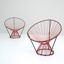  PAIR OF COQUETIER SEATS PUBLISHED BY STEINER 
