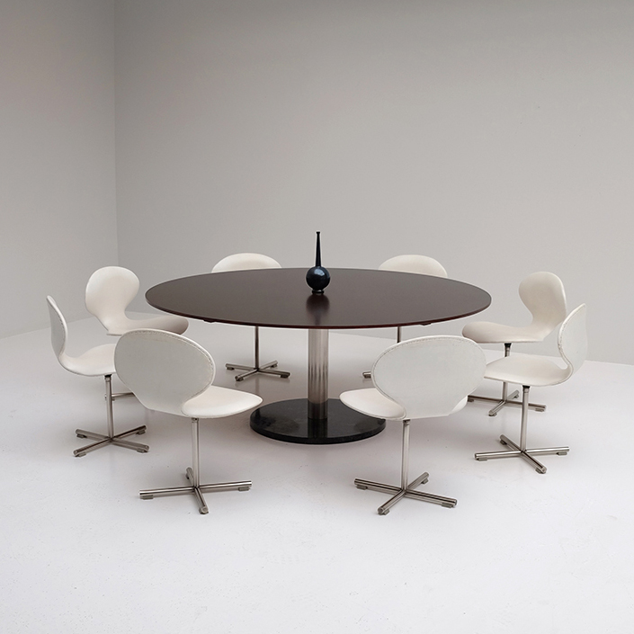 Alfred Hendrickx dining / conference table and swivel chairs 