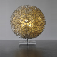 Beautiful 1970s Large decorative Pearl lotus table lamp.