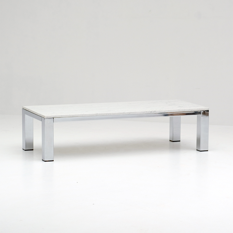 CHROME AND MARBLE COFFEE TABLE 1970s