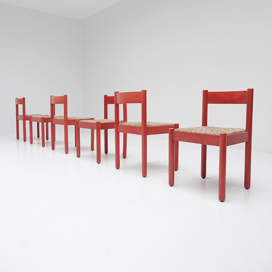 Vico Magistretti Red Carimate chairs 