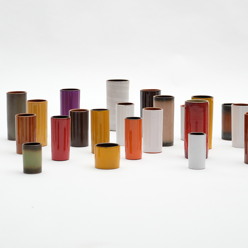 Ceramic cylindrical vases 1960s