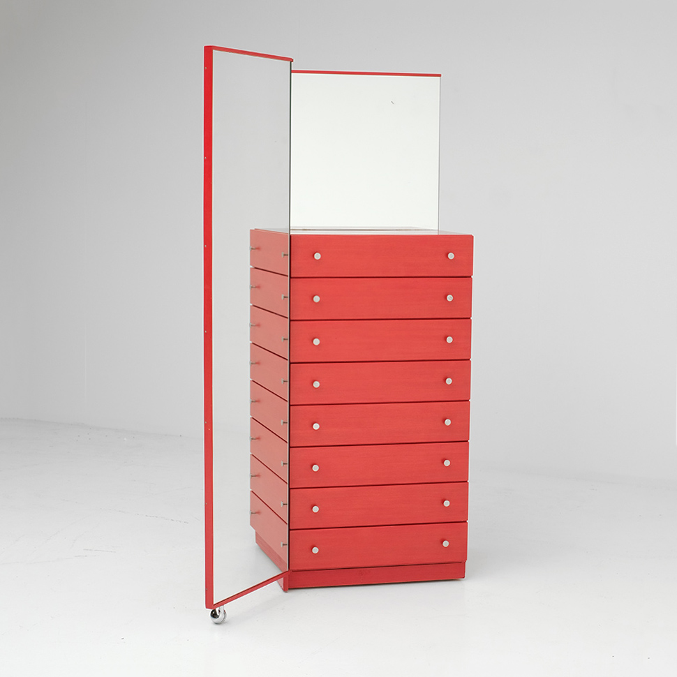 Red Commode Dresser Mirror