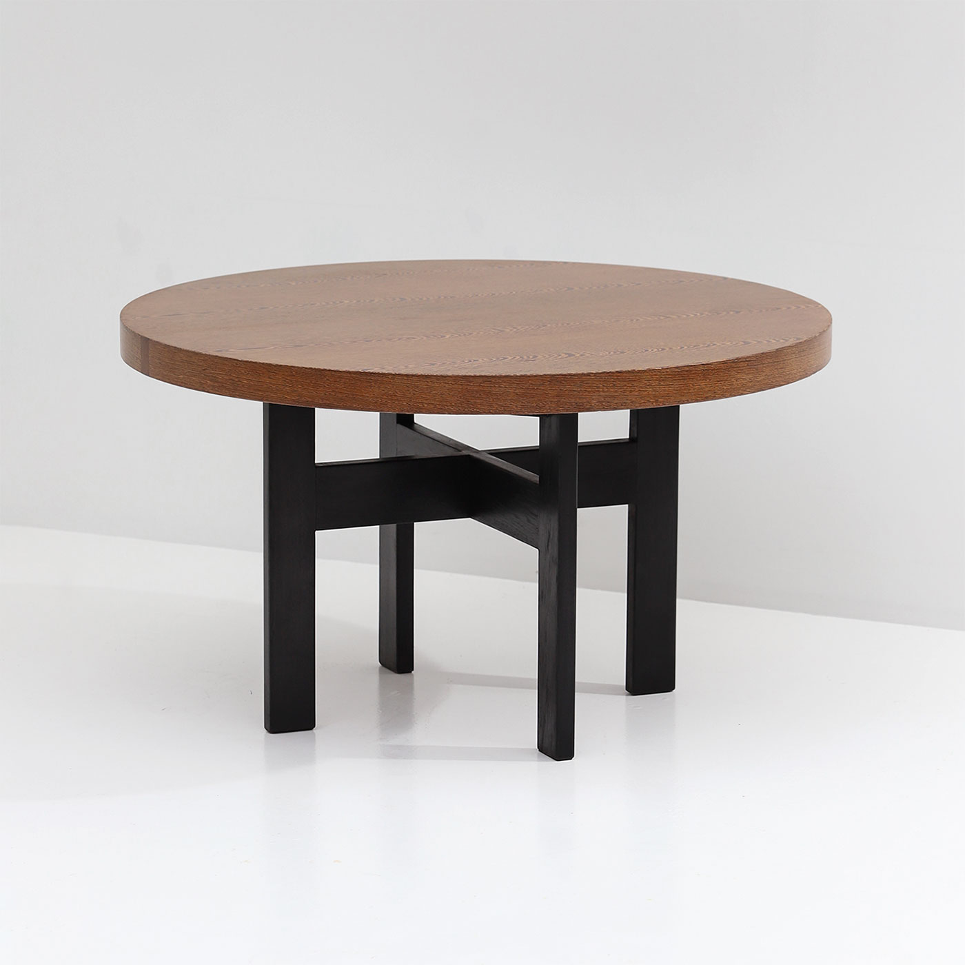 Round Decorative Wenge Dining Table 1970s
