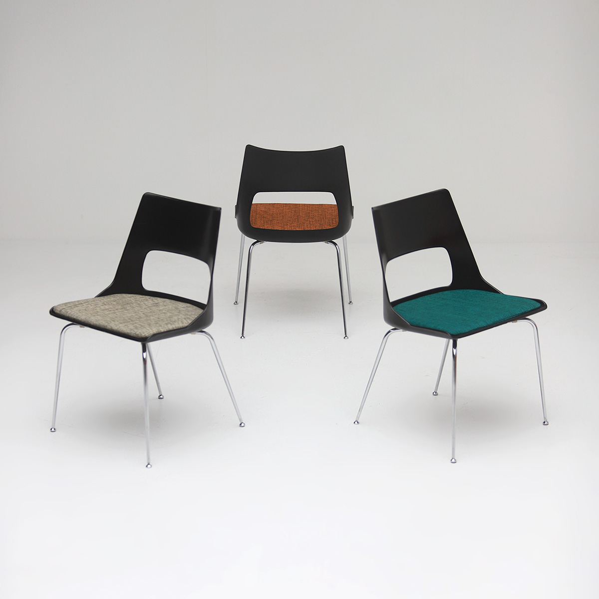 Set of three Modern Kay Korbing chairs for Fibrex Danmark