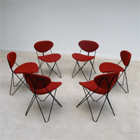 Beautiful UMS pastoe set of 6 hairpin wire chairs