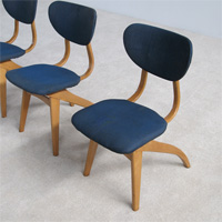 A set of 4 chairs designed by Van Oss dutch design 1950s