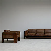 Afra and Tobia Scarpa Bastiano 3+1+1  seat sofa set by Gavina