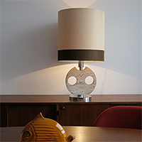 beautiful 70s decorative Travertin table lamp