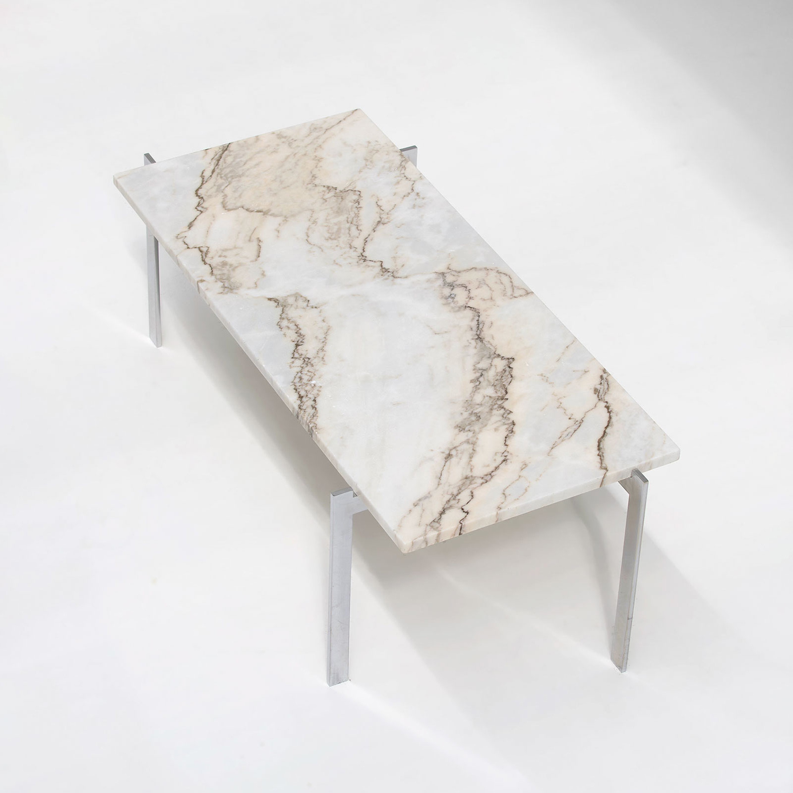 1960s Marble & Chrome Coffee Table 