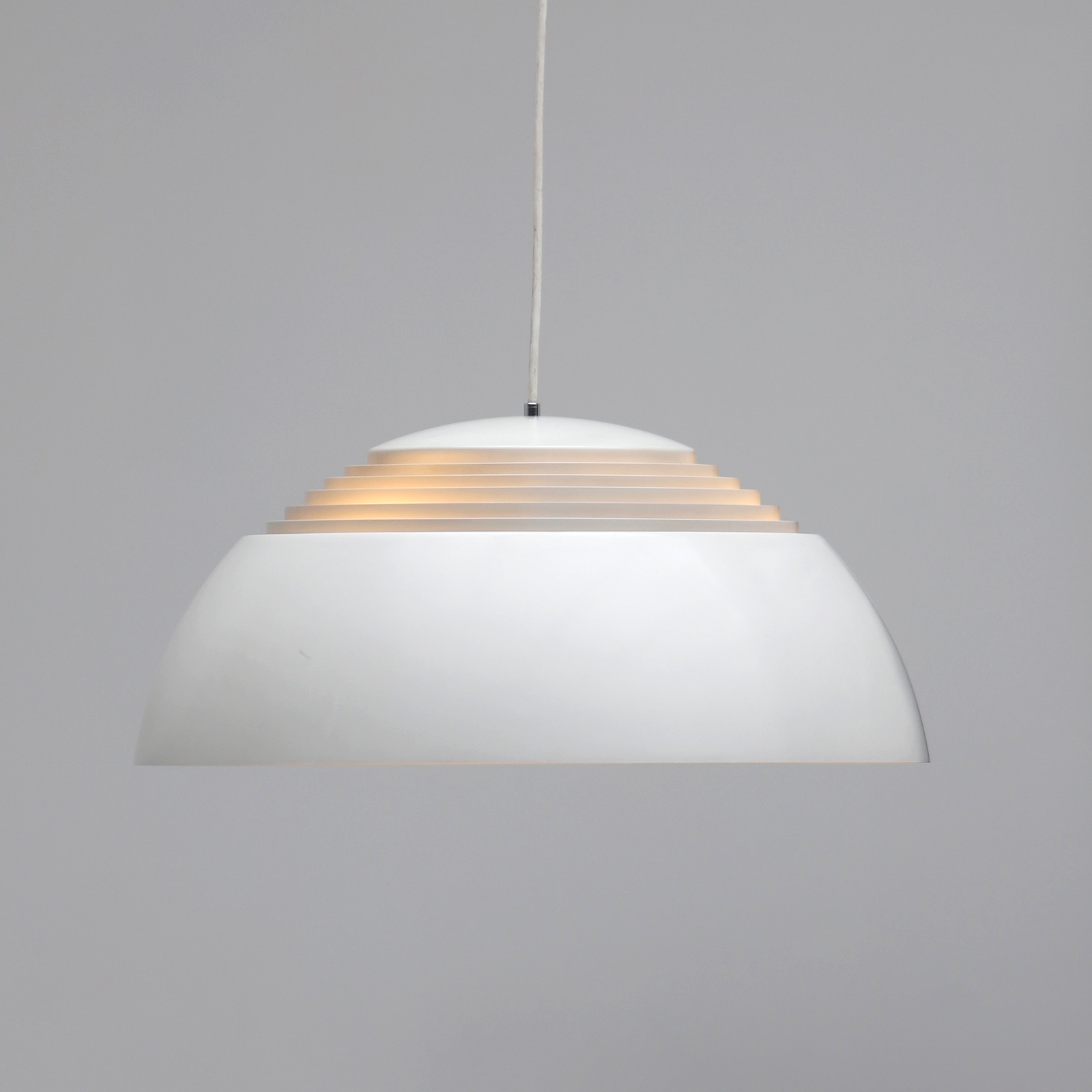 AJ Royal lamp in light grey by Arne Jacobsen for Louis Poulsen