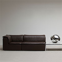 1970s Durlet modular sofa system chocolate brown leather