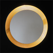 round perforated pilastro metal mirror  Mategot, Eames era