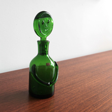 Erik Hoglund Boda Green Glass Sweden Man Shape Decanter