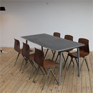 Friso Kramer industrial Ahrend table and 6 chairs