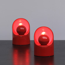 Rare set of red ceramic lamps 'Marcello Cuneo' for Gabianell