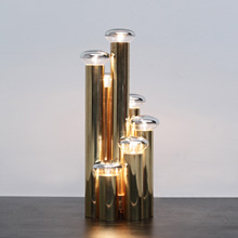 Modern Brass table lamp with 6 bulbs