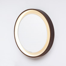 LIGHTED PLYWOOD MIRROR 1970S