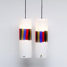 1960S COLORFUL STRIPES BY VISTOSI PENDANT LAMPS 