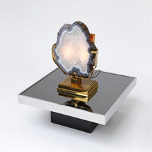 Large Willy Daro Table Lamp with Agate 1970's