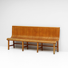 1950s decorative plywood bench