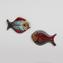 Two decorative 1960s FISH PLAQUETTE 