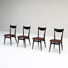 four Elegant Ebonized dining Chairs