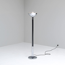 chrome floor lamp 1970s with perspex tube 