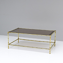 Faux-Bamboo Brass Cocktail Table 