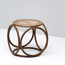 Occasional woven cane tabouret