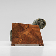 1940s walnut art deco club chair / original upholstery