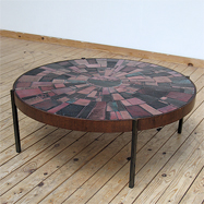 Roger Capron vallauris ? round ceramic coffee table