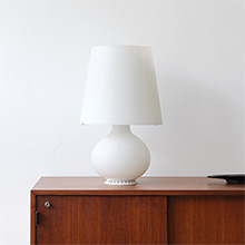 Italian White Glass Lamp by Max Ingrand 