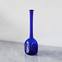Cobalt blue glass vase italy 1960s