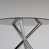 1970's Modern X chromed stainless steel dining table