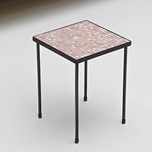Square shaped mosaic tile top coffee table