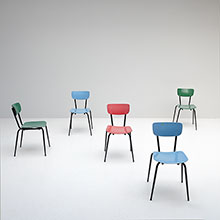 1960s colorful school chairs