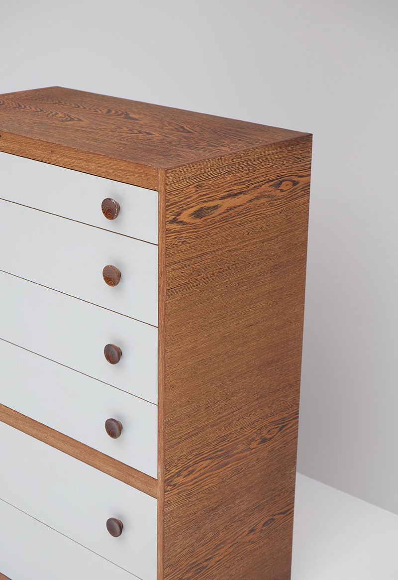 1970S WENGE CHEST WITH DRAWERS. image 3