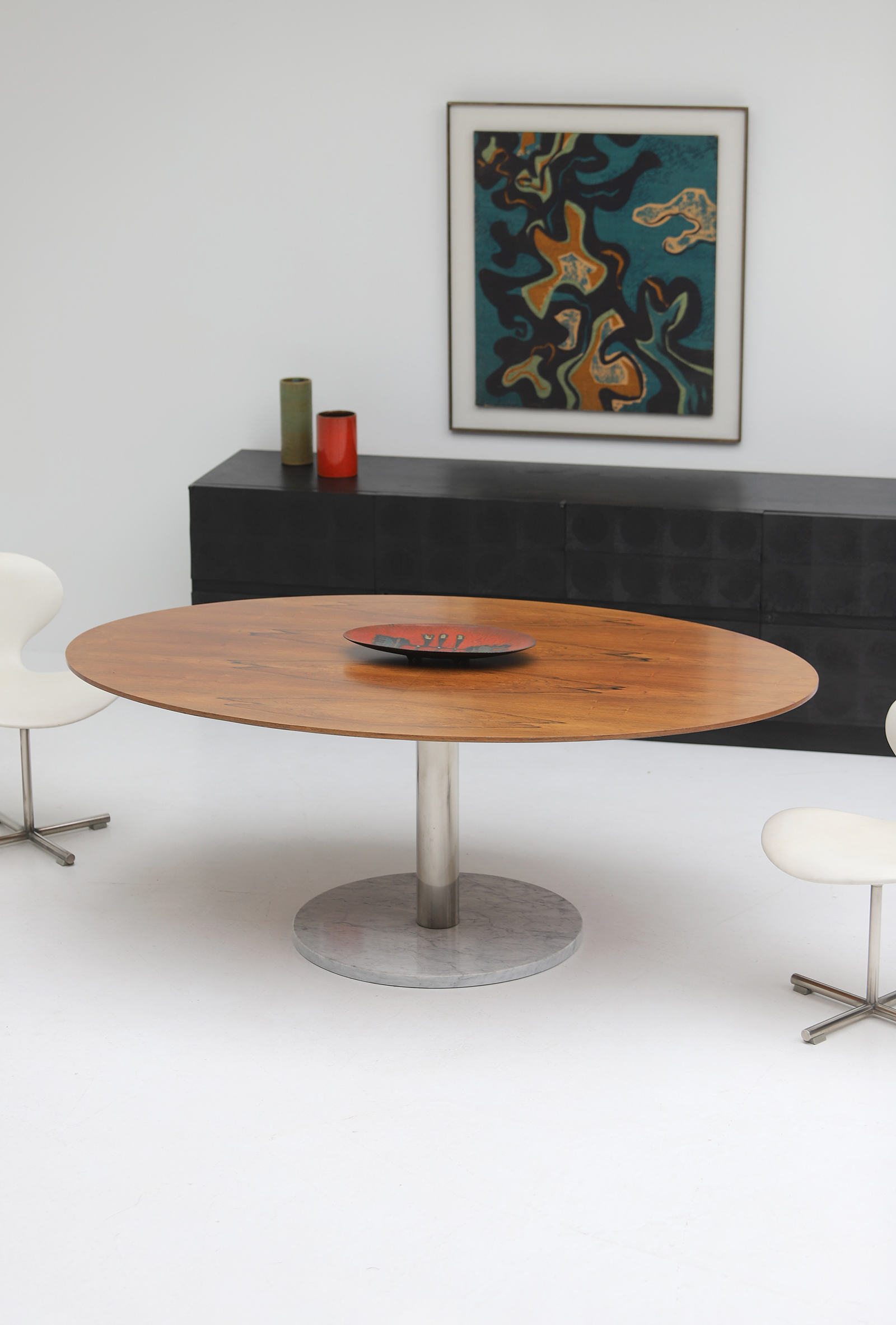 Alfred Hendrickx Oval Dining Table 1960s for Belformimage 2