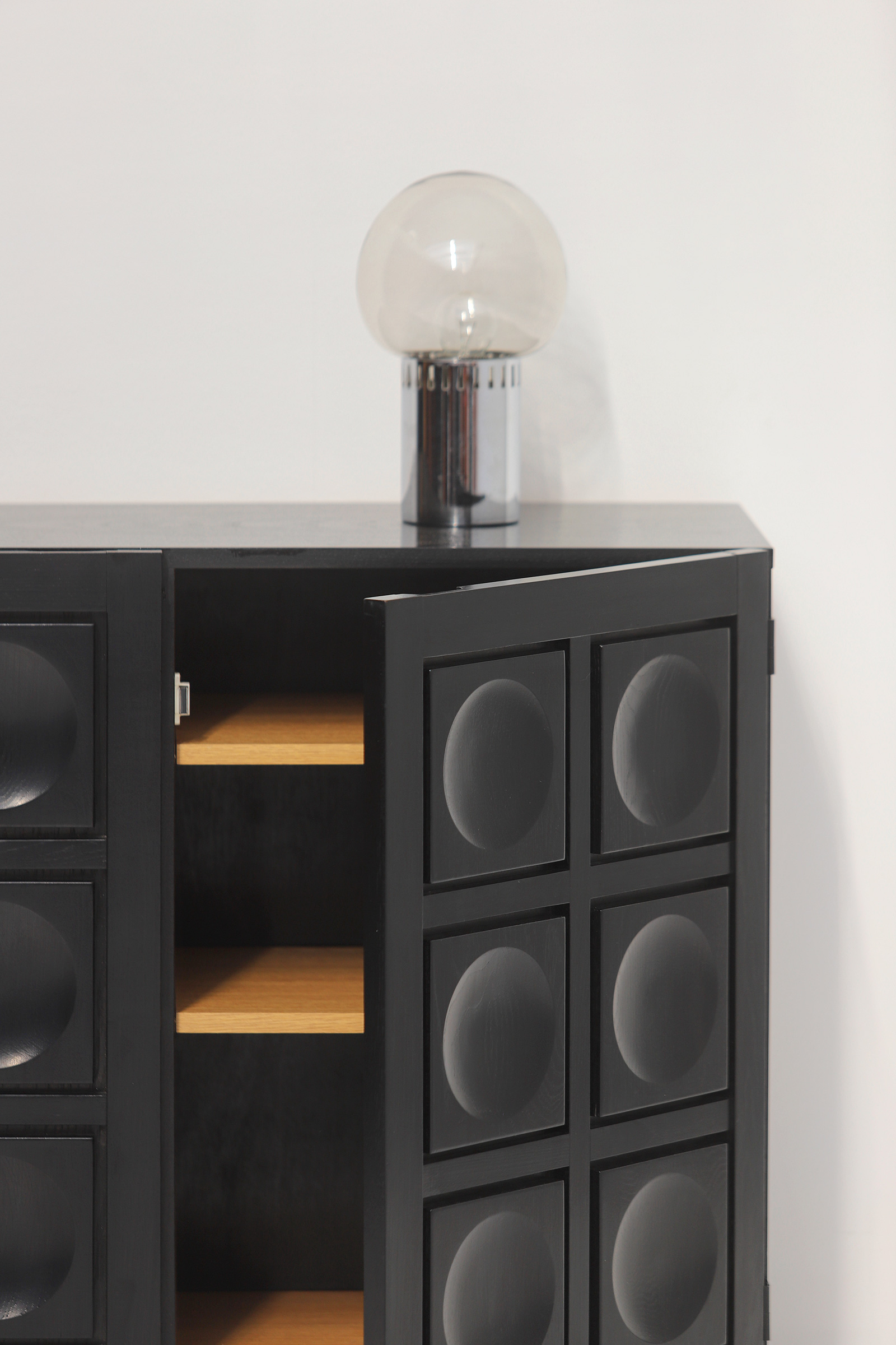 Black Stained Credenza with Geometric Doorsimage 9