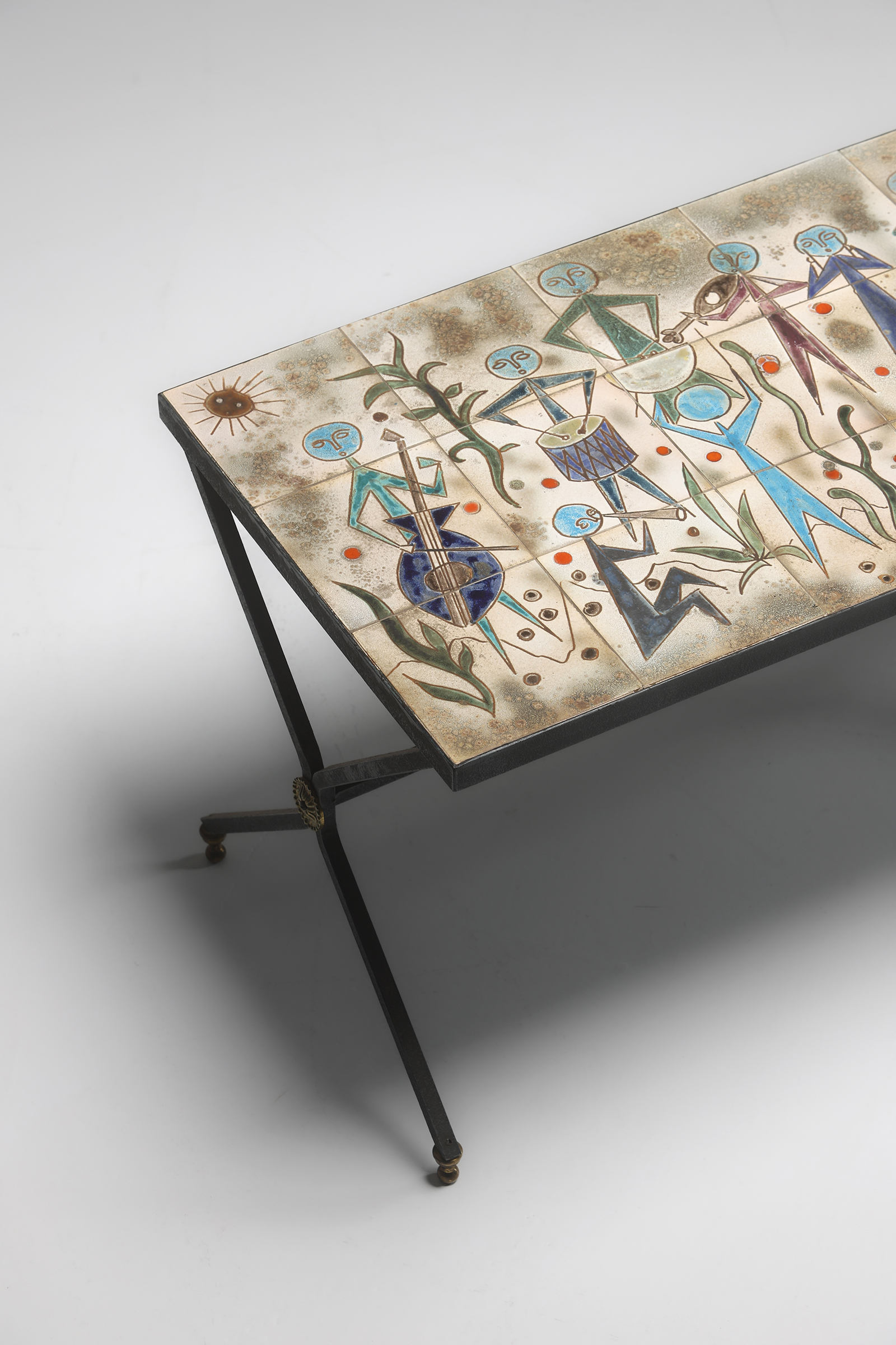 Charles Emile Pinson Coffee Table 1958. materials:  iron and ceramicimage 5