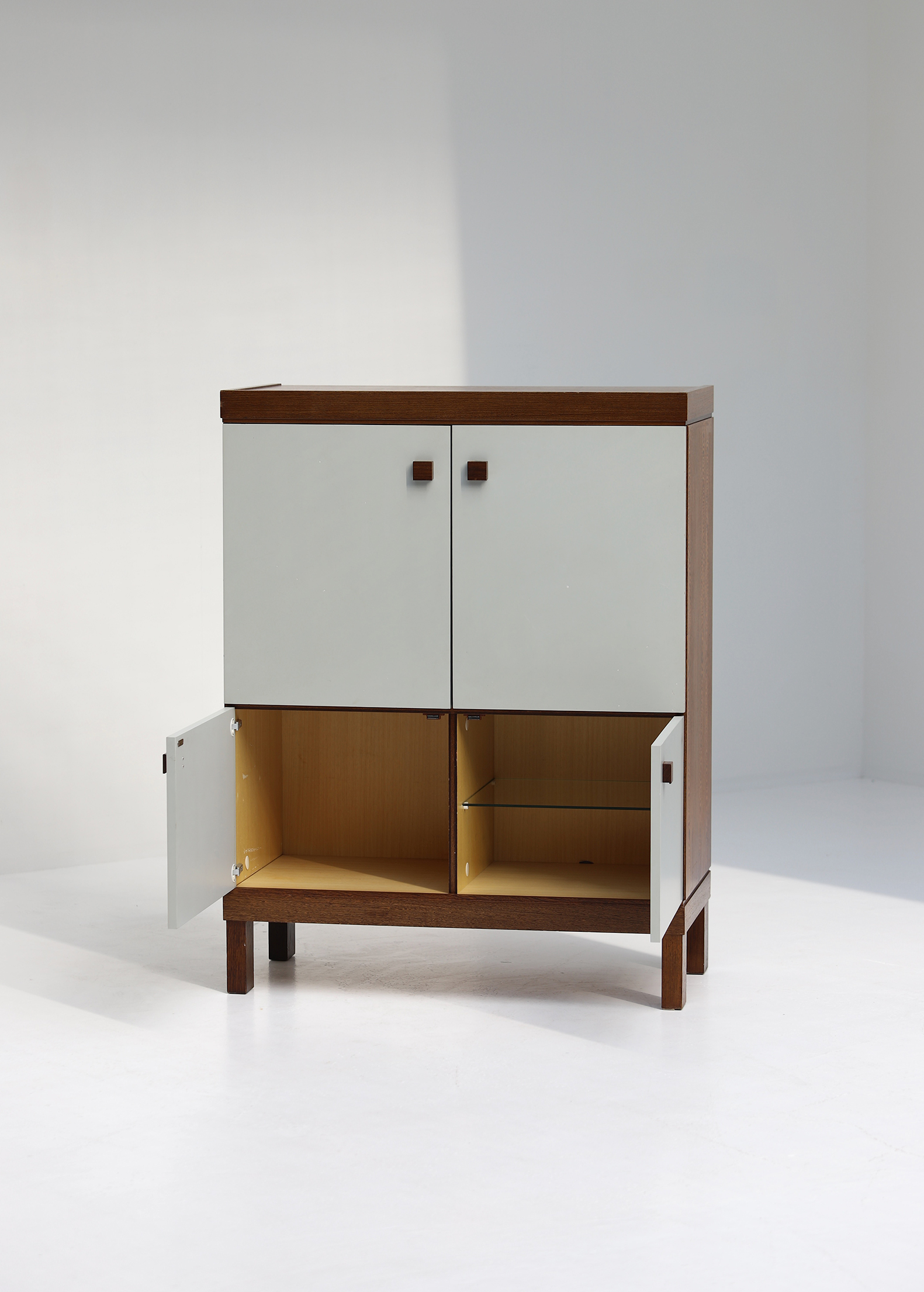 1970s decorative Wenge Cabinet with lacquered doorsimage 6