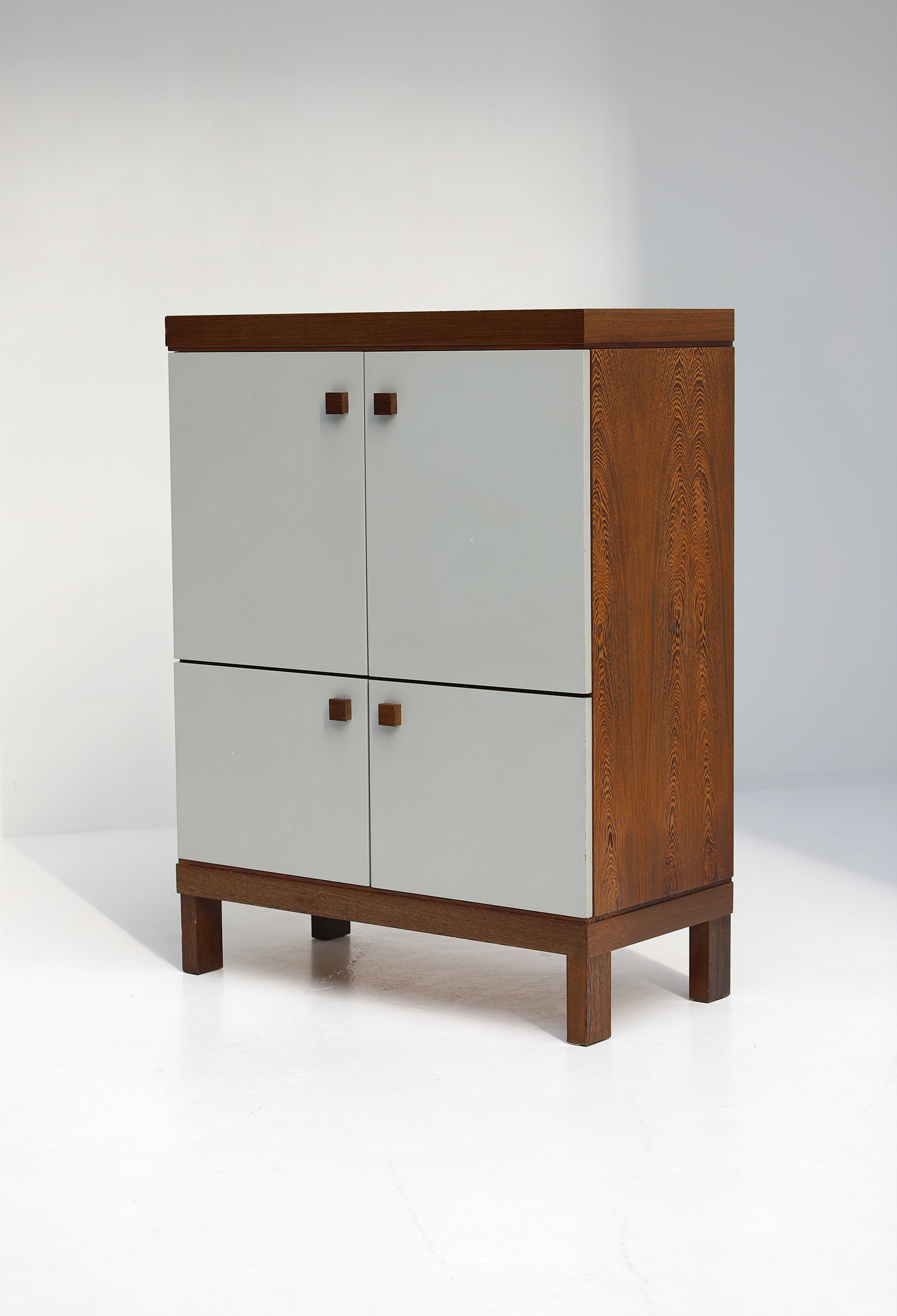1970s decorative Wenge Cabinet with lacquered doorsimage 7