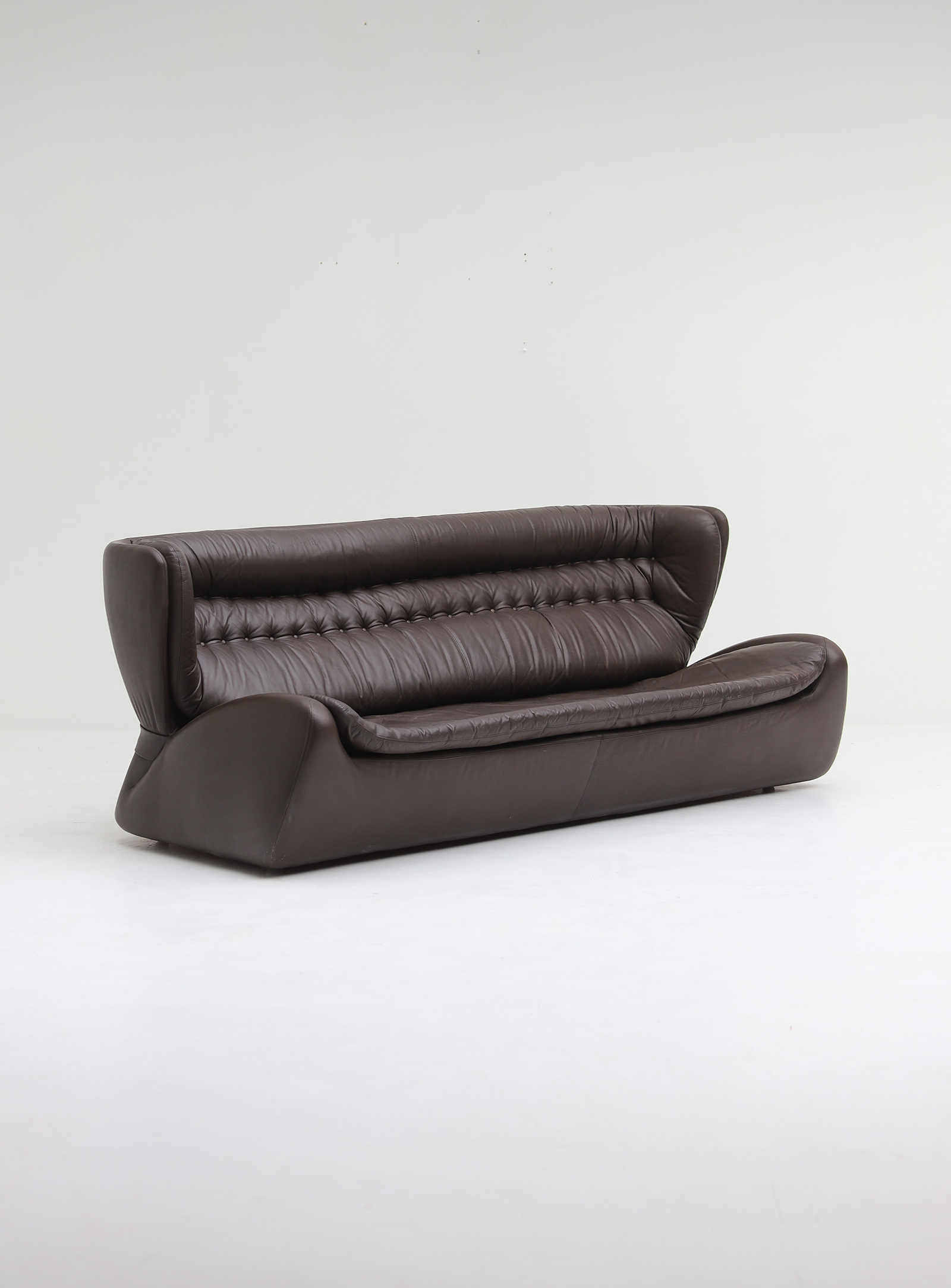 Durlet Brown Leather 'Pacha' Sofa 1970s Space Age image 1
