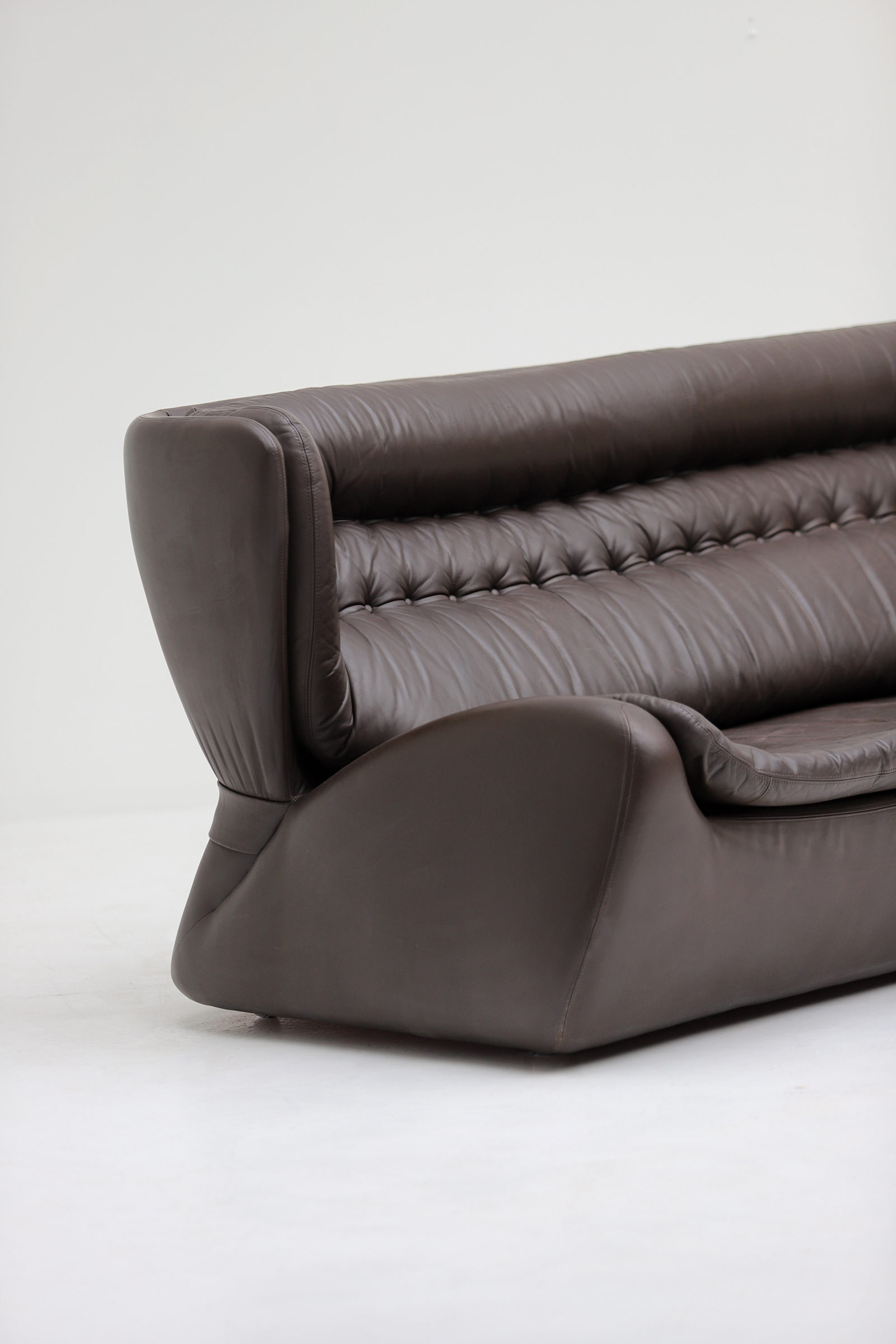 Durlet Brown Leather 'Pacha' Sofa 1970s Space Age image 3