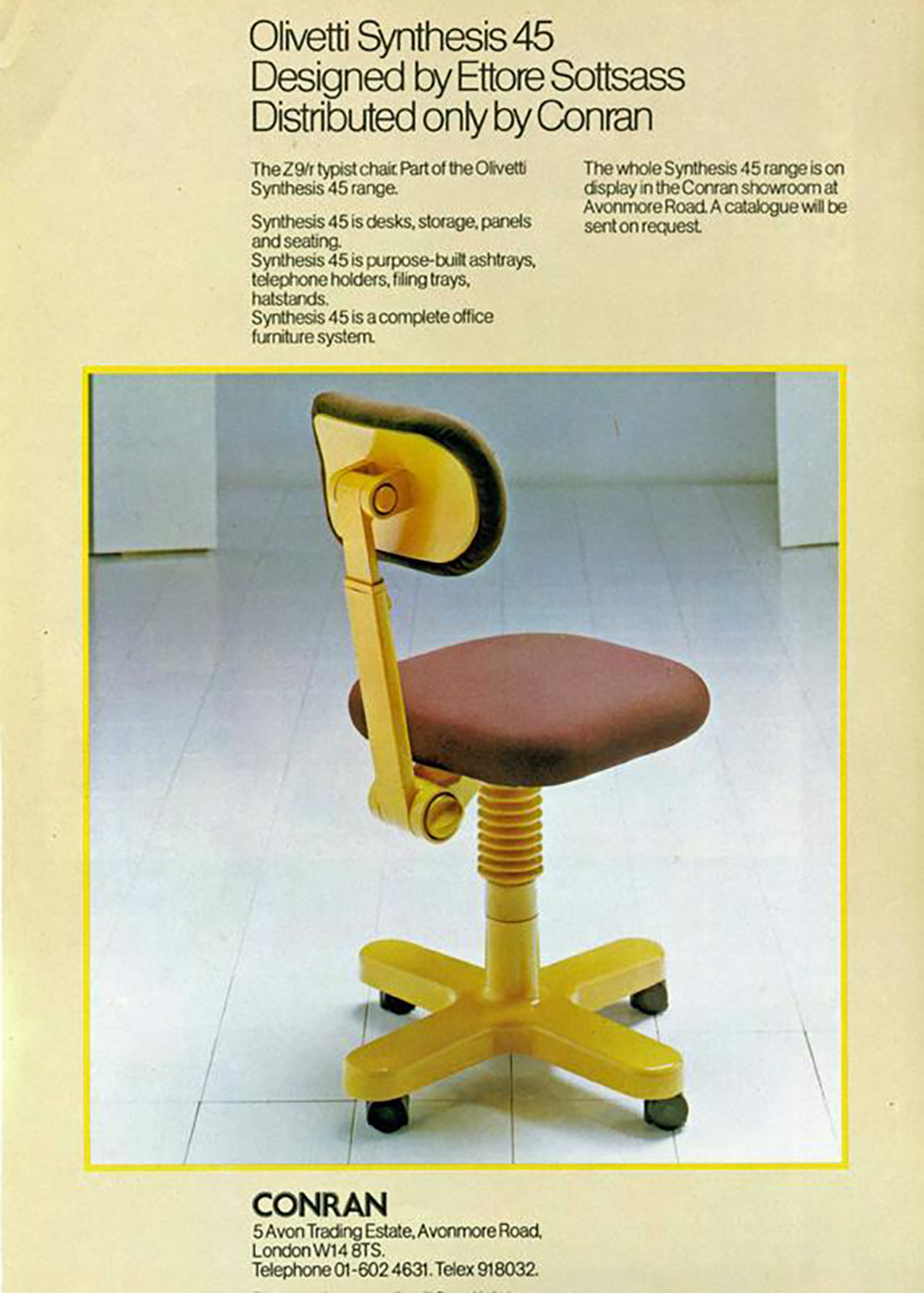 Desk Chair 45 Syntesis by Ettore Sottsass for Olivetti image 11