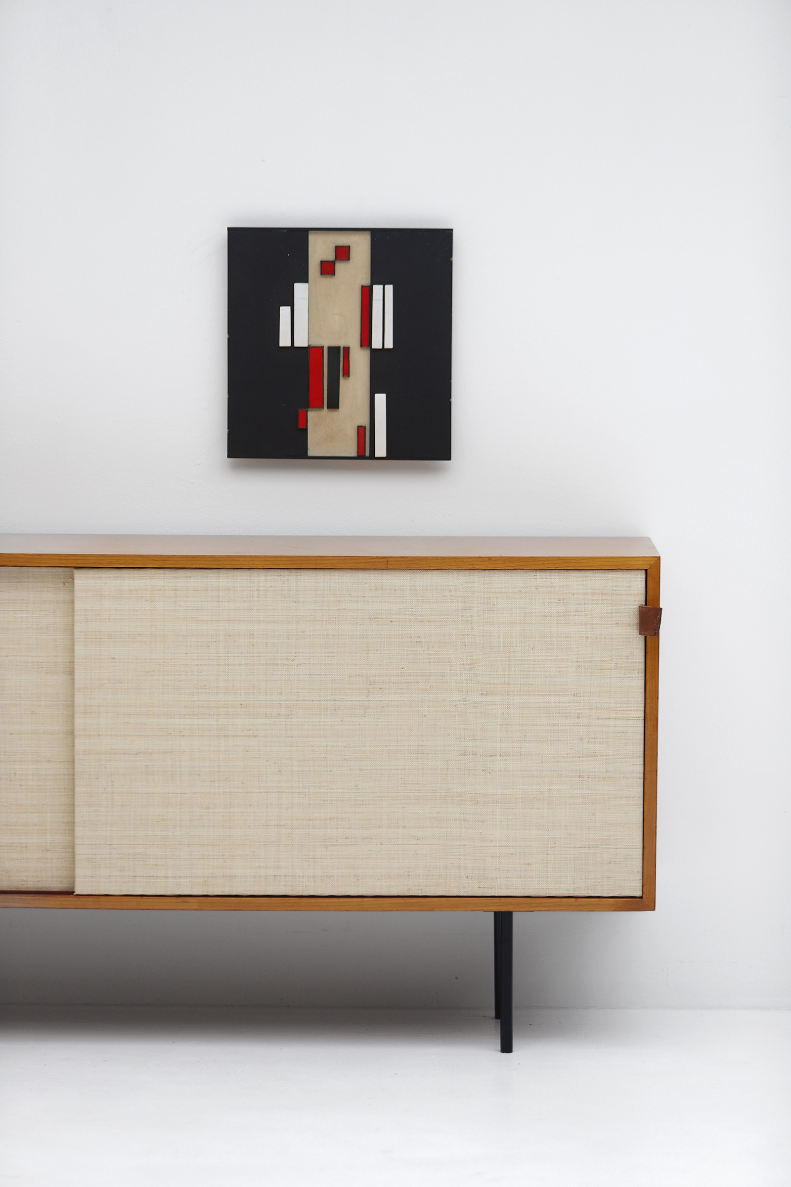 1950s Florence Knoll sideboard with raffia doorsimage 2