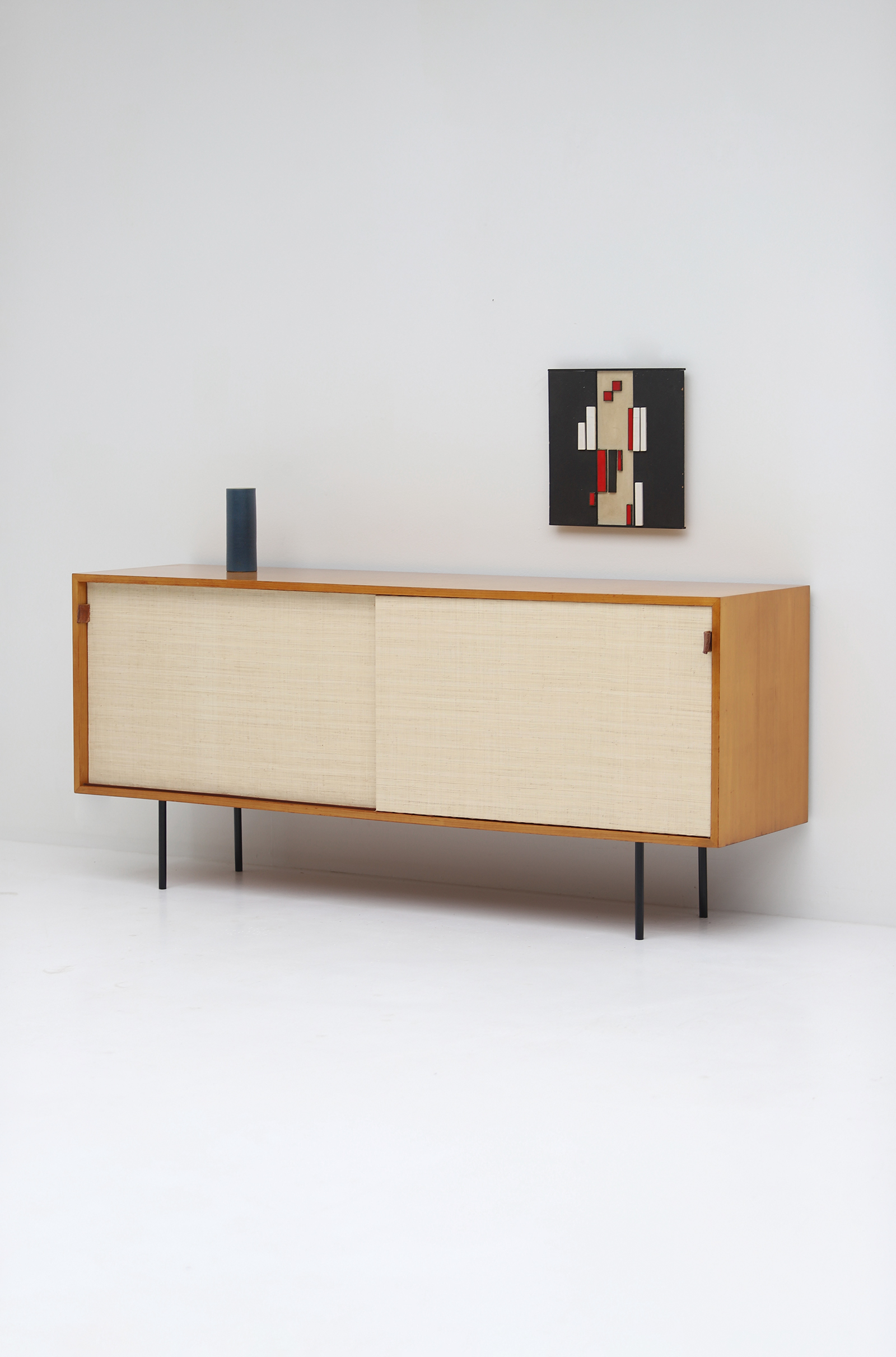 1950s Florence Knoll sideboard with raffia doorsimage 3