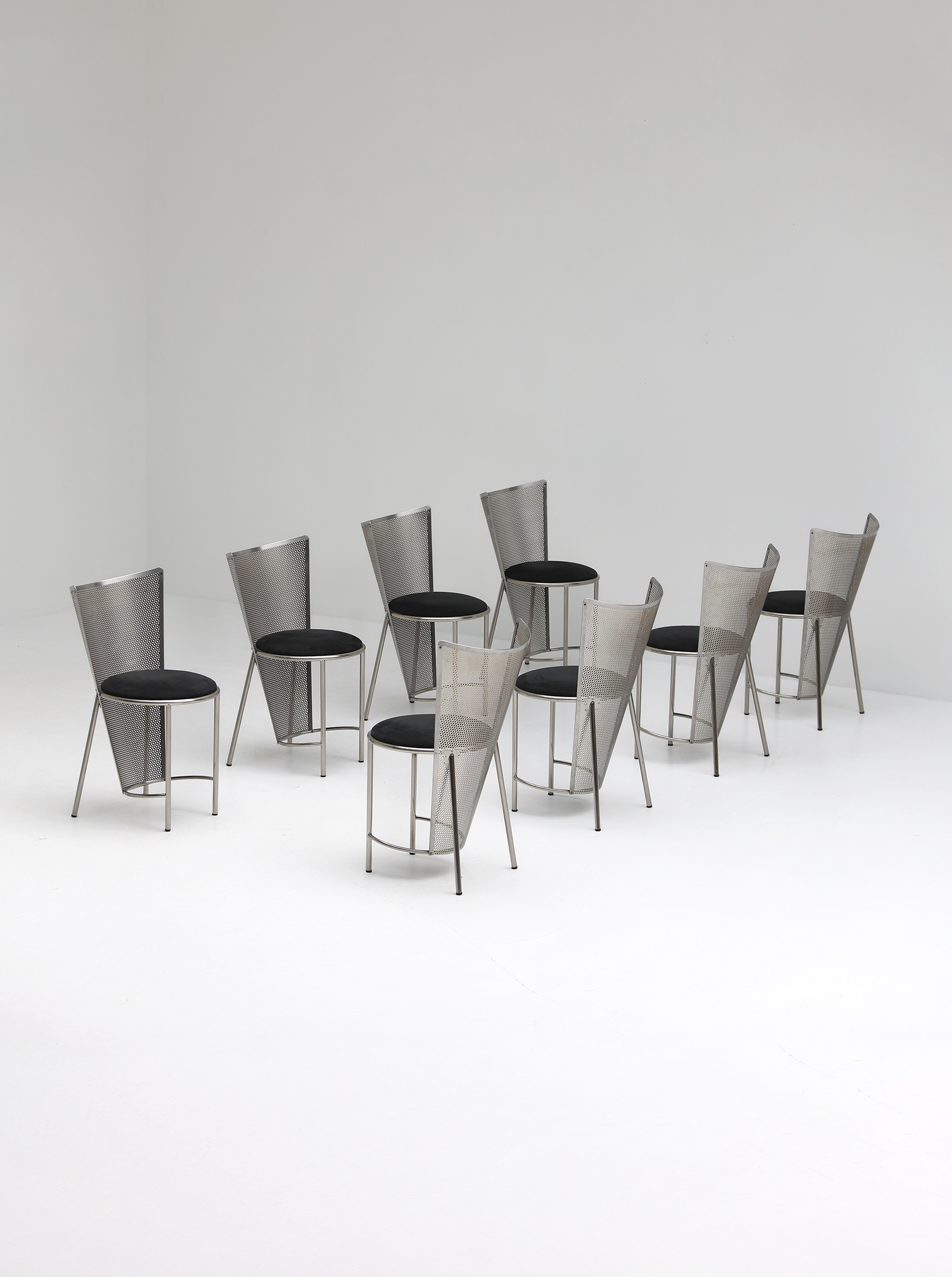 set of 8 Sevilla Chairs by Frans Van Praet for Belgo Chrom 1992image 4